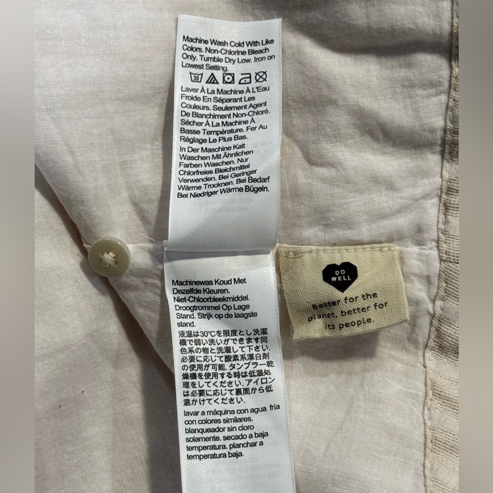 Madewell Womens Cream Midi Dress Puff-Sleeves Button-Wrap Size 10 - Picture 9 of 10